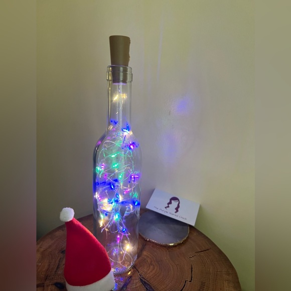 “Sparkling Spirits” Wine Bottle with Waterproof, Colored LED Cork Lights - Picture 2 of 3